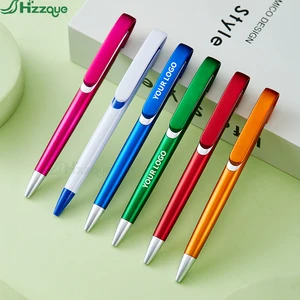 Wholesale Hzzque ZQ7400 1.0mm Black Ink Plastic Ballpoint Pen with Custom Logo Promotional Item for Office & School Use