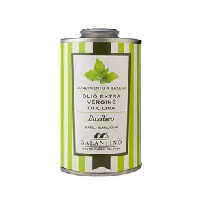 Basil-Flavored Extra Virgin Olive Oil 12 X 250ml Cans Per Box Herbal Supplements
