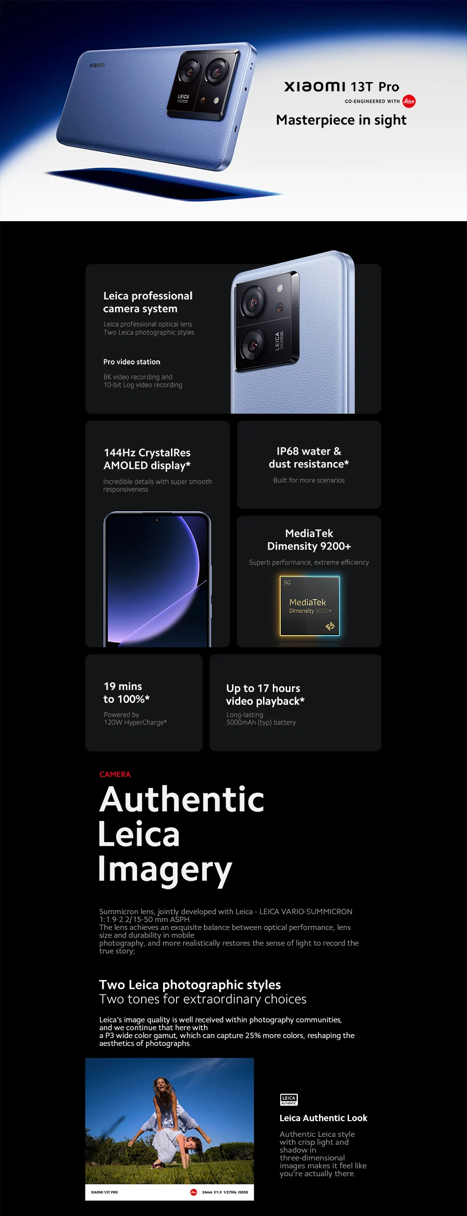 Xiaomi 13T Pro-144Hz CrystalRes AMOLED, 5000mAh 120W, Leica camera
