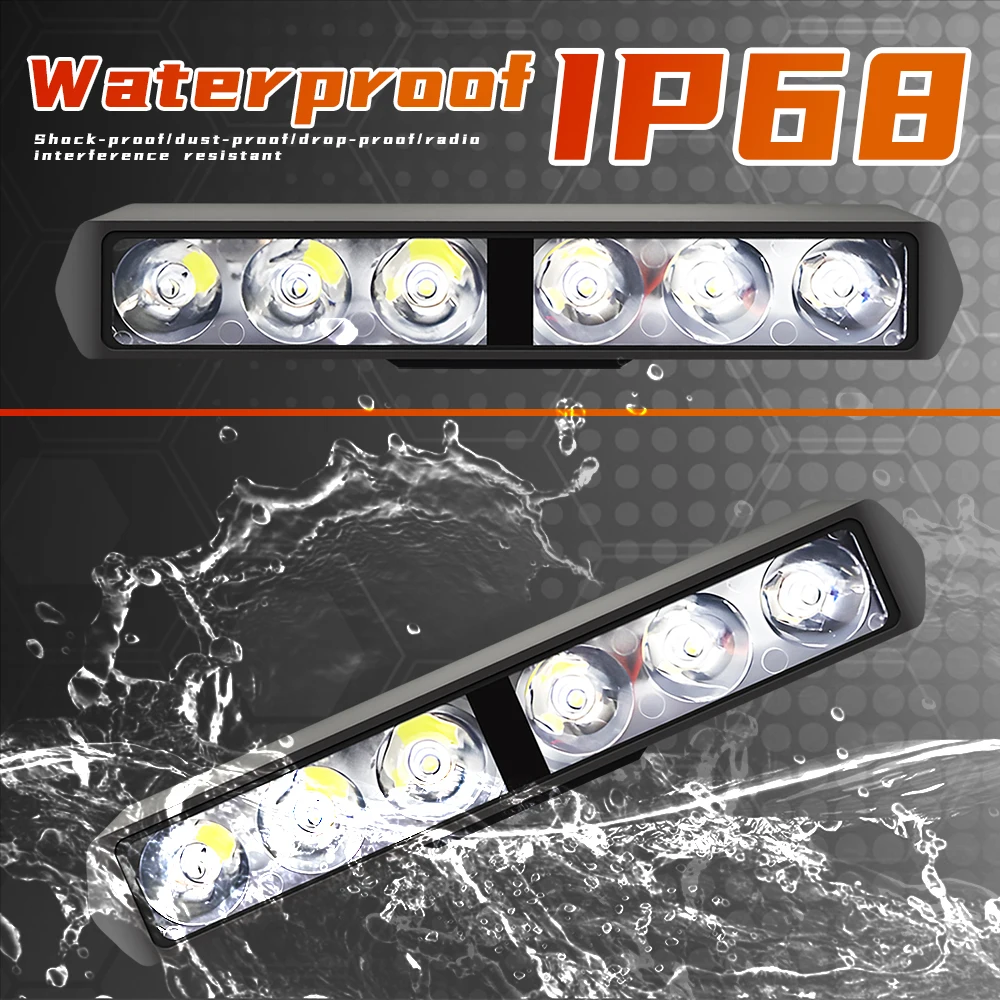 JHS Great Power Motor Light 6leds 1800lm LED Lens Projector Work Light DC 12V 24V Motorcycle Spotlights  Motor Light for Auto
