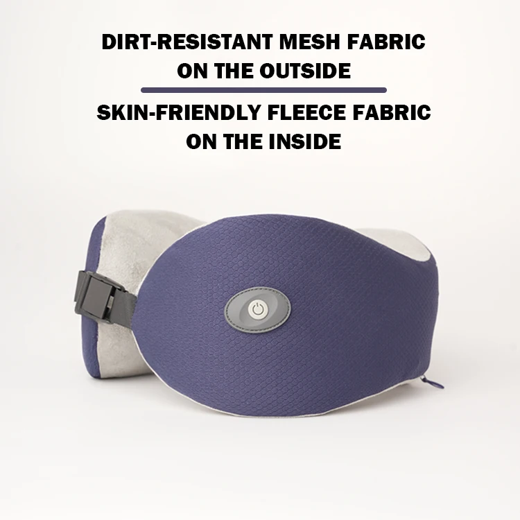 Black Solid Color OEM Wholesale Travel Neck Pillow Massager Portable U-shaped Memory Foam Kneading USB Chargeable Massage Pillow