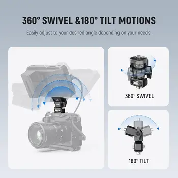 NEEWER Camera Monitor Mount with 3/8" ARRI Locating Thumbscrew, 1/4" Screw for 5" & 7" Monitor Compatible with Atomos Ninja V detail image