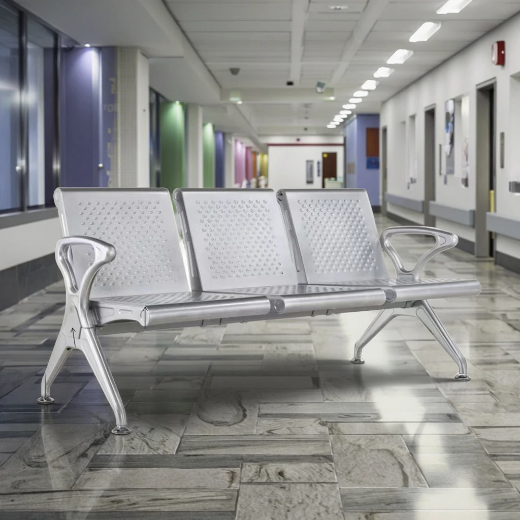 Rectangular Support Frame Seating Modern Durable Hospital Steel Premium Public Facilities 6