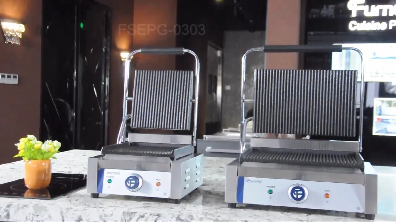 Furnotel Electric Panini Grill Sandwich Makers Fast Heating Grooved