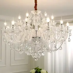 Wedding Decorative Lighting Hotel Villa European Glass Crystals Candles Chandeliers Ceiling Luxury for Living Room