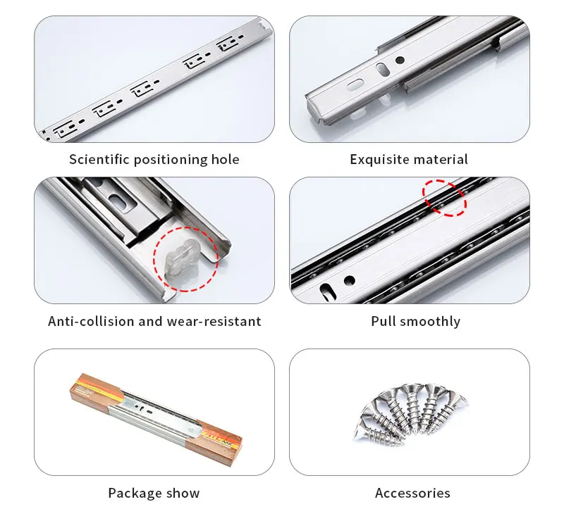 Heavy Duty Industrial Drawer Slide Rail Machine 53mm Cabinet Sliding ...