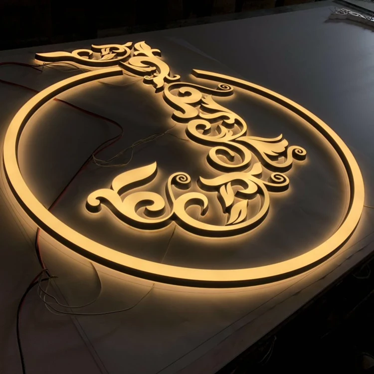 Custom Business Sign Logo Signage Indoor Wall Round Led Lights Logo ...
