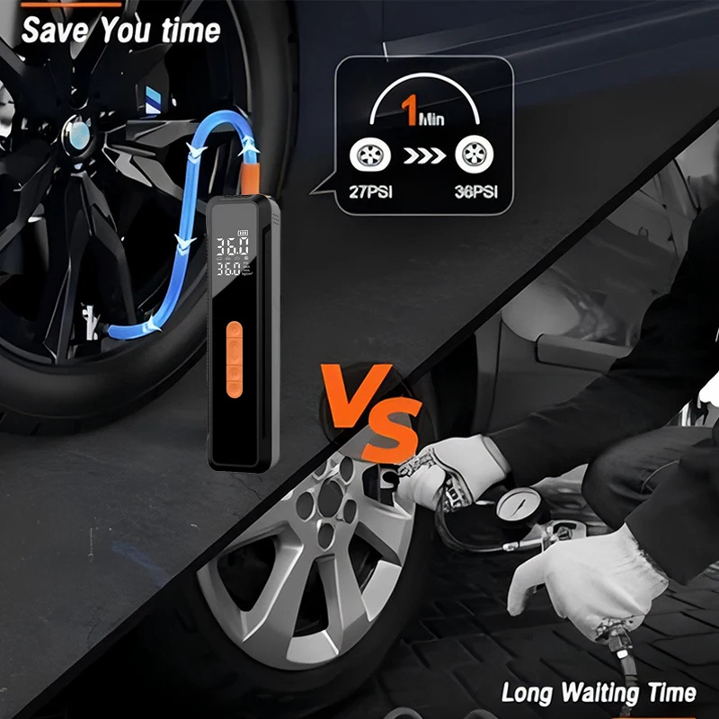 Fast Inflation Pump 150PSI Rechargeable Air Compressor Pump Electric Car Inflator Digital Screen Air Pump Cordless Tire Inflator