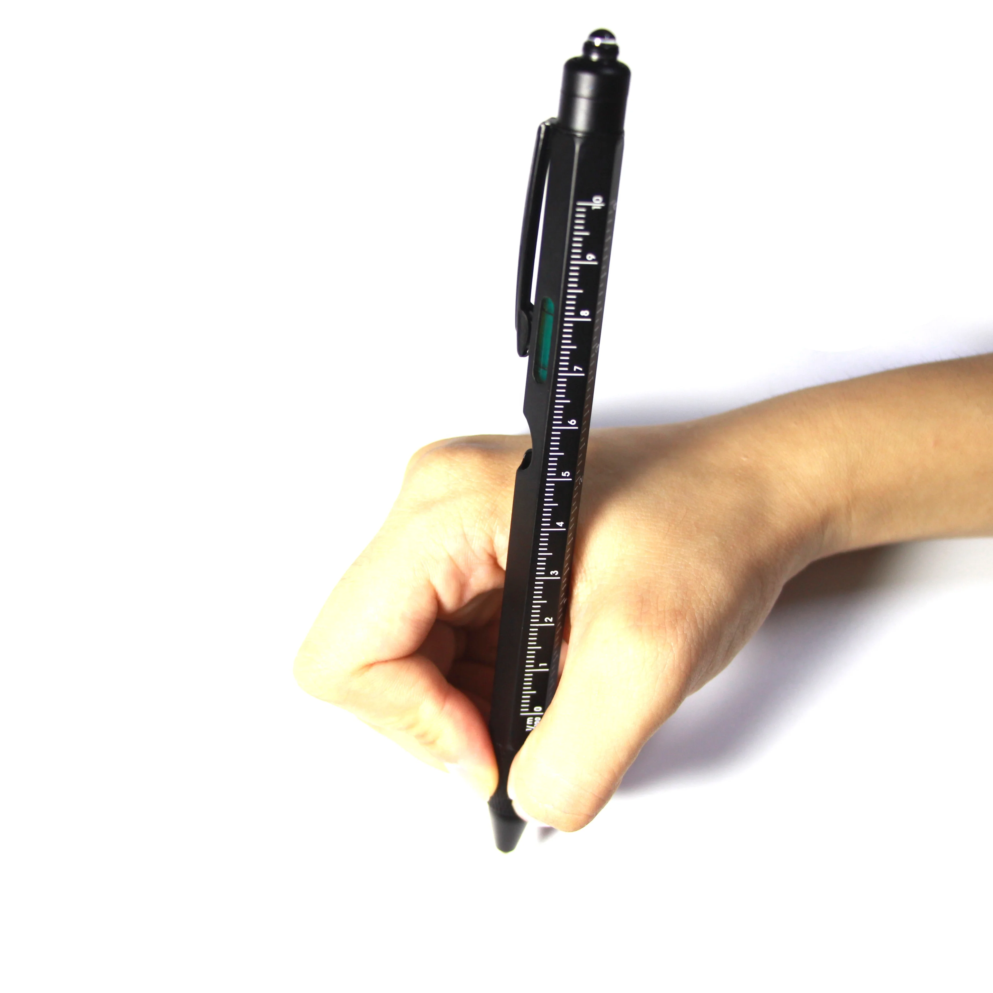 Специальная подарочная многофункциональная металлическая шариковая ручка 9 в 1 со светодиодной подсветкой и уровнем и отверткой