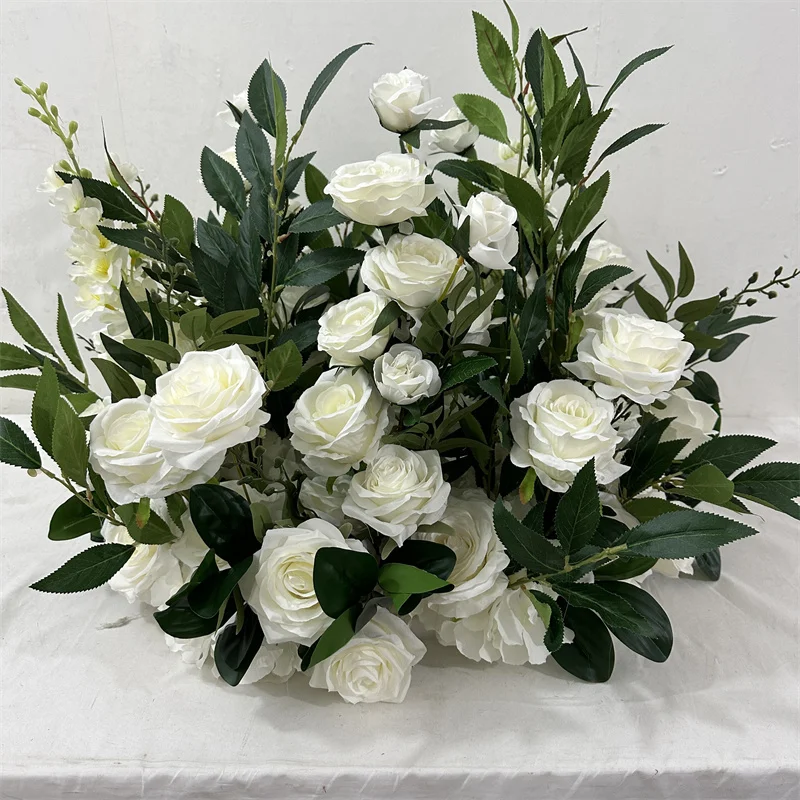 Ifg Hot Selling 80cm Artificial White Flowers With Eucalyptus And