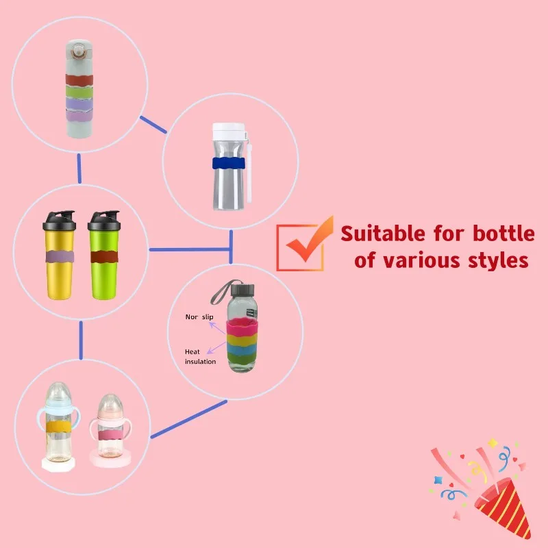 Oem Bottle Sleeve Band Dual Color Silicone Bottle Label Bands For