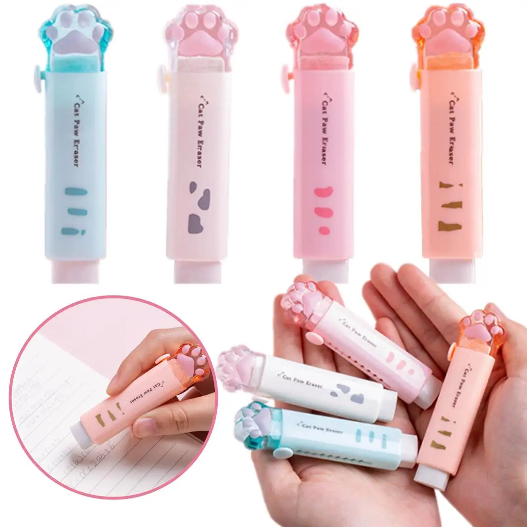 Милый ластик в виде кошачьей лапки для детей школьные и офисные принадлежности мультяшной ручки подарок канцелярские подарки милый