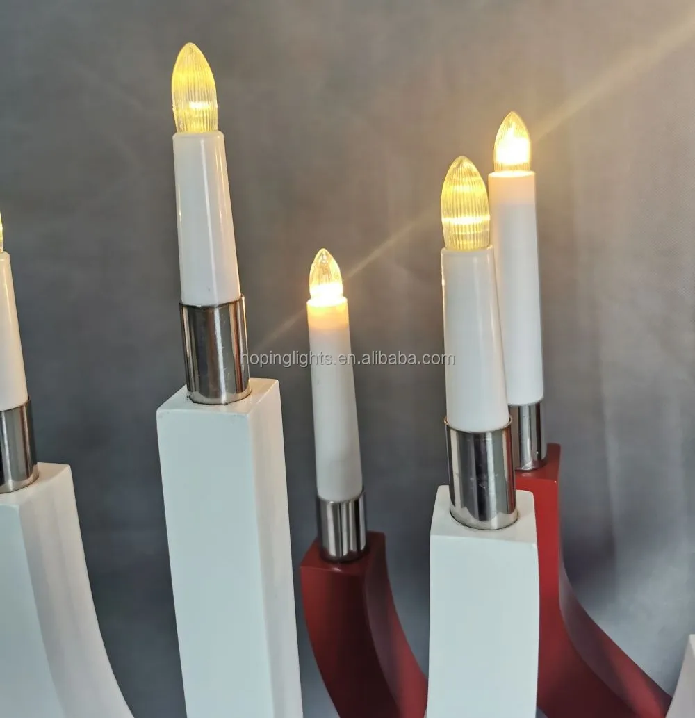 Traditional Wooden Christmas Candle Bridge Light Window Candle Lights