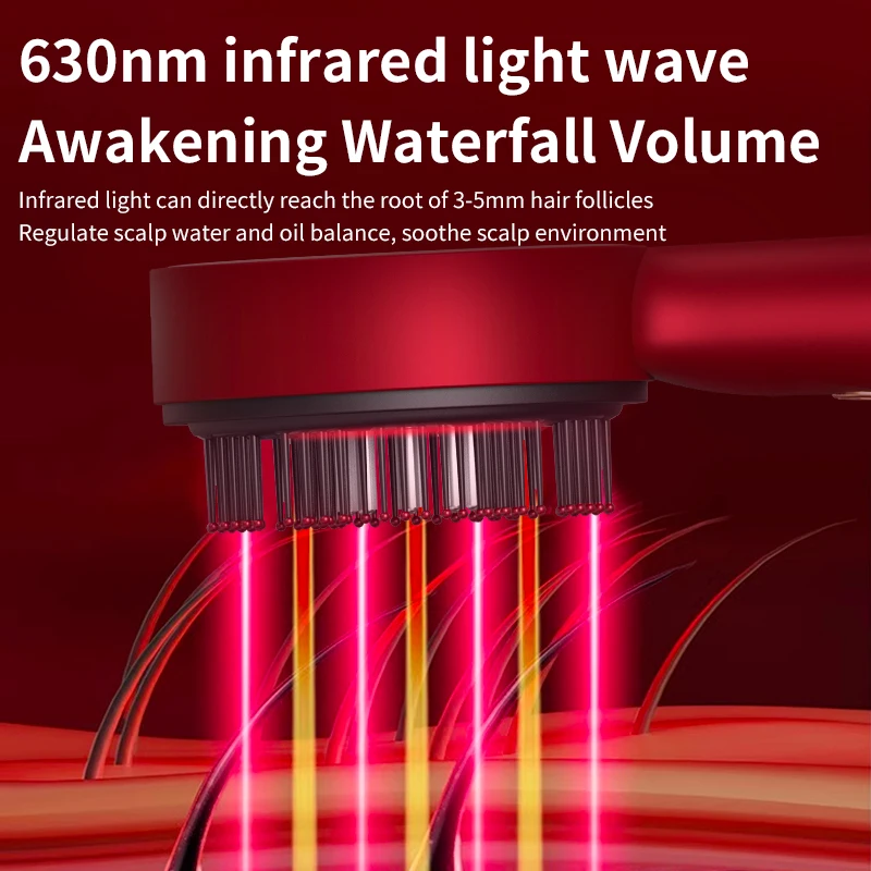 Full Body Relax Kneading Scalp Massage Tool Hair Head Massage Scrubber Red Light Therapy Electric Scalp Massager for Hair Growth