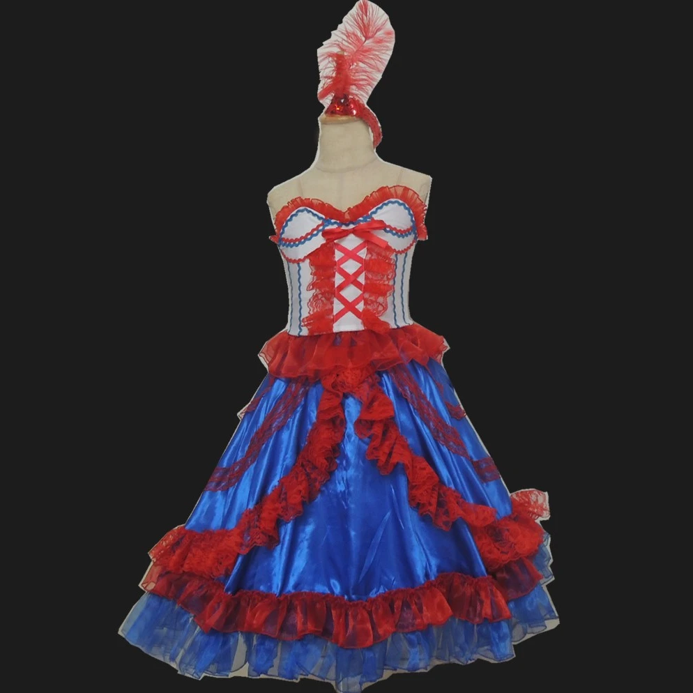 French Can Can Dance Costume Can-can Dresses Headwear Cancan Stage  Performance Opening Dance Clothes Outfits