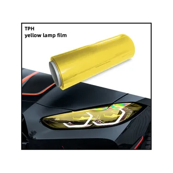 0.3*10M UV-Proof Car Headlamp Film Yellow Taillight Self-Repair Gold Paint Protection PPF/TPH Car Headlight Tint Film