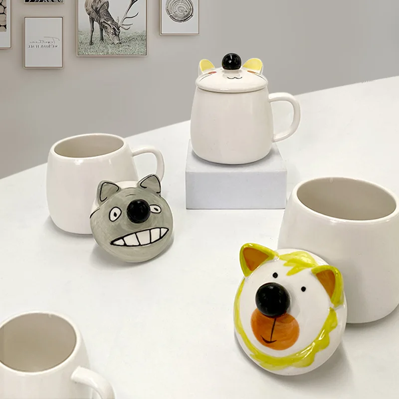 SYL Creative Cute Cartoon Totoro Ceramic Animal Travel Mug with Lid  Disposable Porcelain for Presents| Alibaba.com