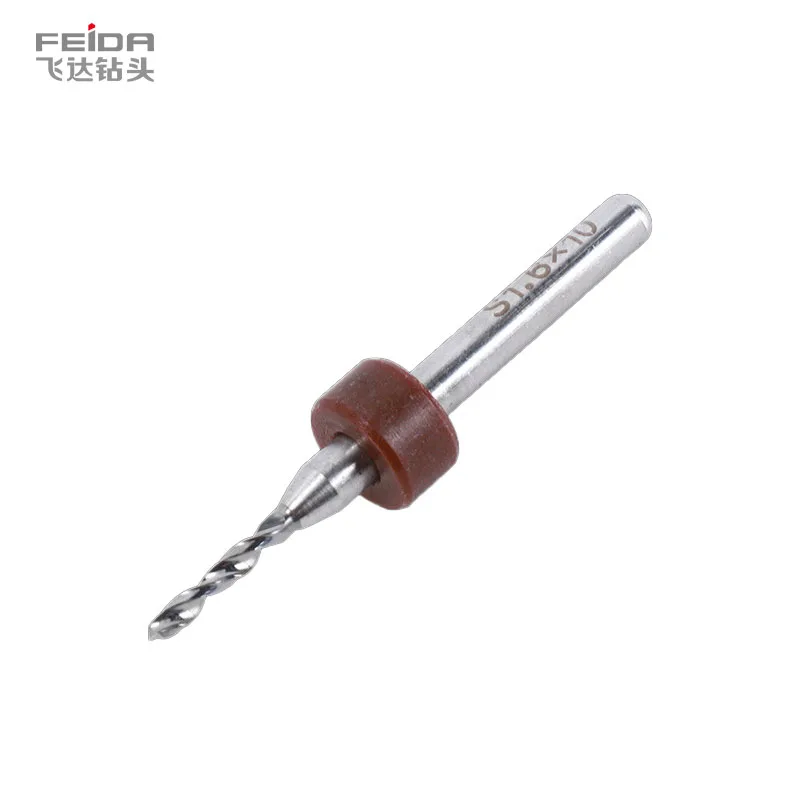 Feida 10pcs/Set 0.1-3.0mm Tungsten Steel Carbide Twist Drill Bits PCB Drilling 38mm Total Length Paint Finish ODM/OEM