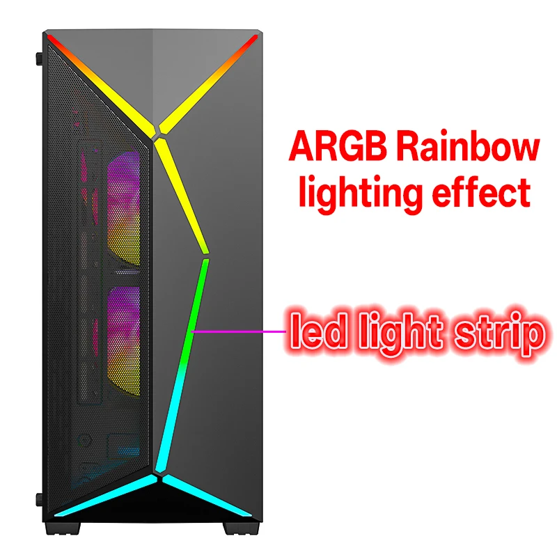 Cheap New Inverted Pc Case With Rgb Fans and Led Strip Best Airflow Dust Proof Sff Computer Case Matx Chassis Atx Gaming Cabinet