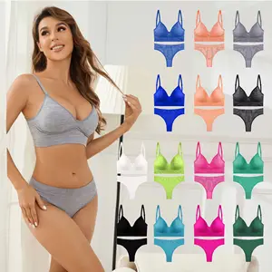 Foreign Trade Europe America and Sports Bra Set High-elastic Shock-proof Bra Thong Set High-quality Girl Suspender Sportswear.