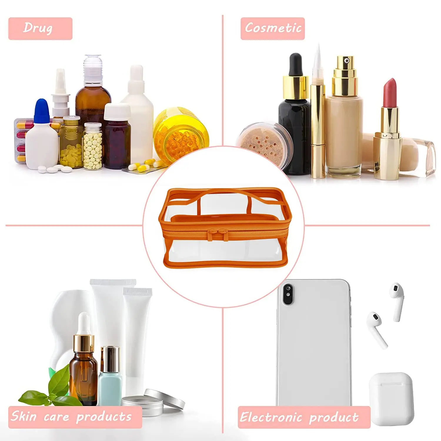 Custom Travel Storage Toiletry Organizer Wash Makeup Bag Portable PVC Cosmetic Bags Transparent Swimming Waterproof Bag