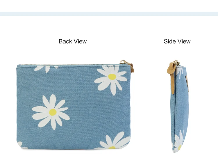 Custom Daily Cute Travel Brush Beauty Jean Makeup Bag Denim Cosmetic