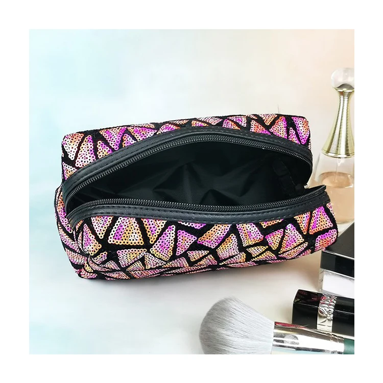 Mu Luxury Fancy Large Capacity Cosmetic Bag Holographic Geometric ...