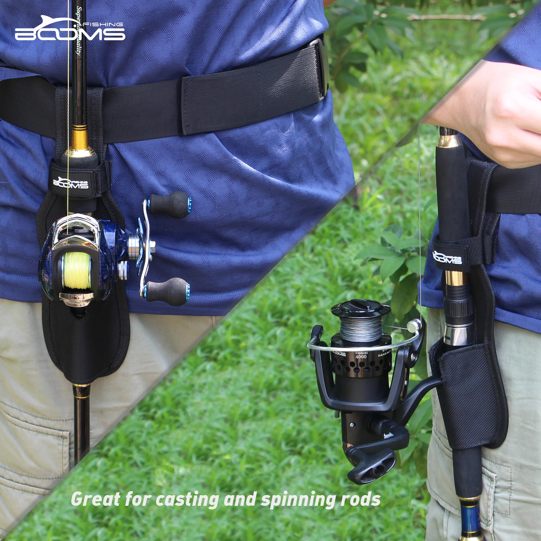 fishing rod belt holders JettyHawk Holster Black Application Fly Spinning Rod Belt Holder