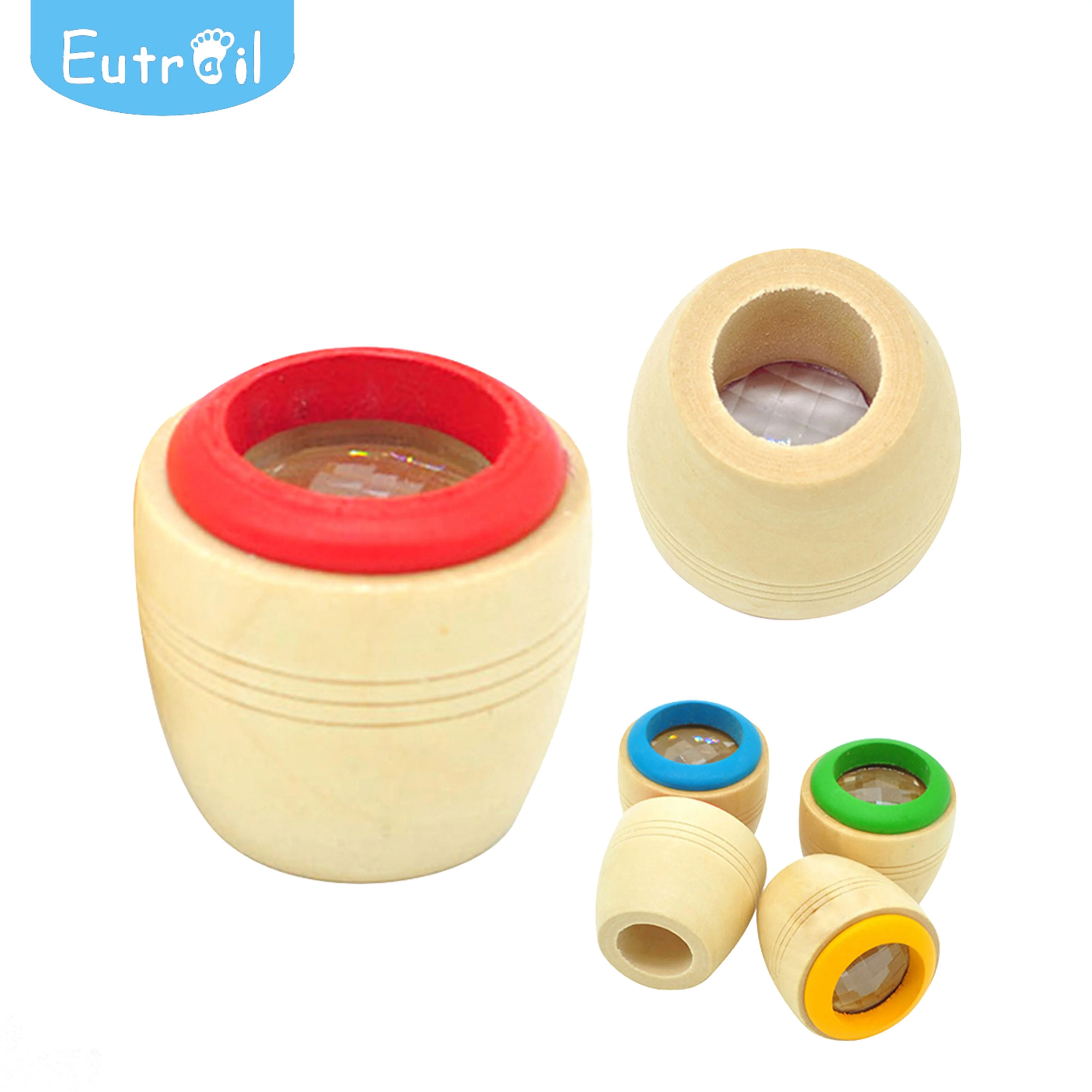 Деревянный милый многоугольный призматический калейдоскоп 2 шт. обучающие игрушки для детей праздничный подарок