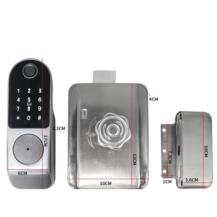 High Security Digital Smart Rim Lock Tuya TT Wifi Keyless Smart Door Lock Gate Deadbolt Smart Lock