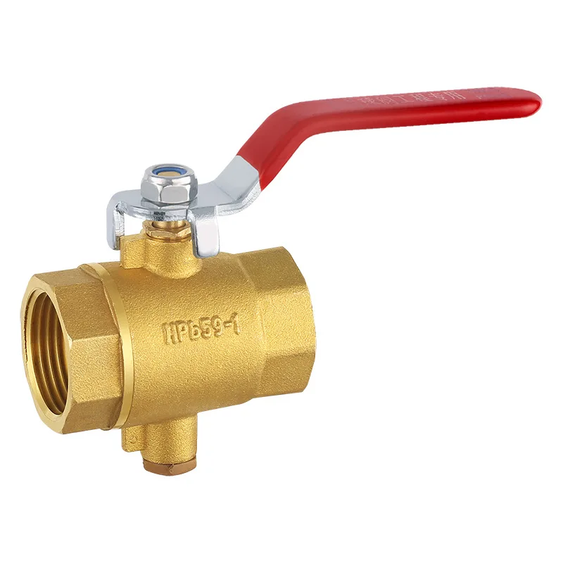 Brass Strainer Female Threaded  Temperature Measuring Ball Valve For Water