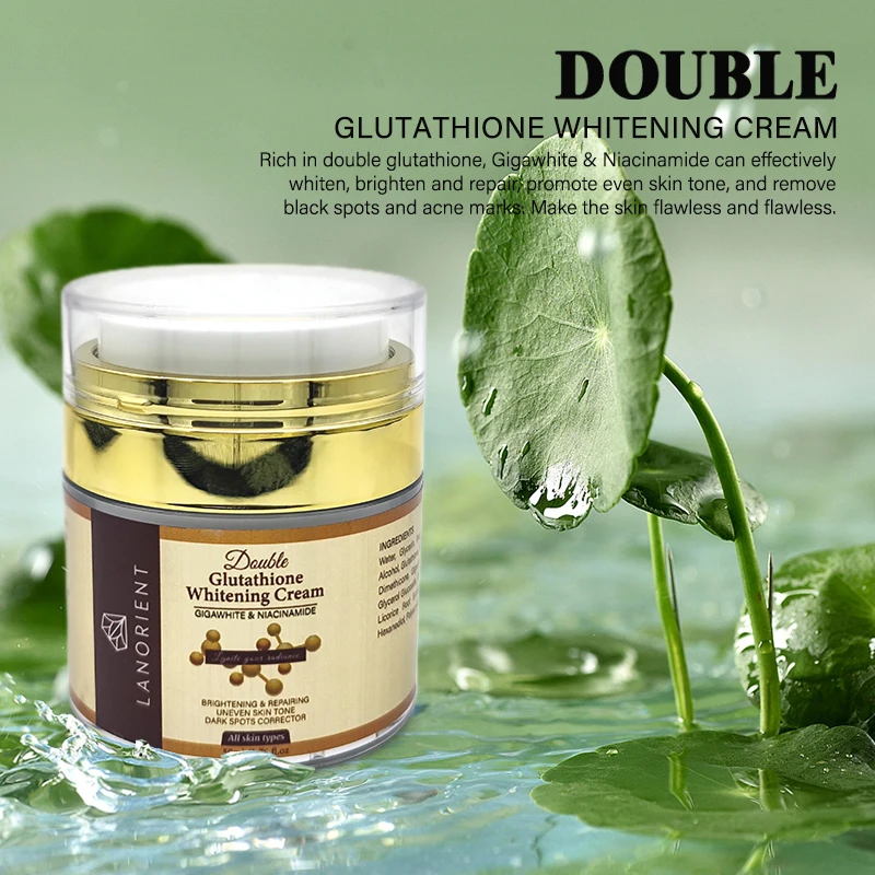 Private Label Skin Care Set Double L-Glutathione Whitening Serum Dark Spot  Face Cream Black Skin Soap Bleaching Body Lotion