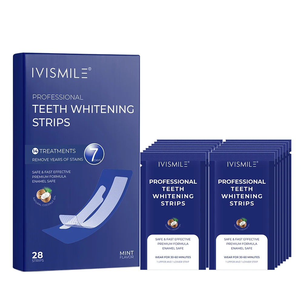 2025 Top New Advanced Remove Tooth Stains Non Peroxide Teeth Whitening Strips With Custom Logo