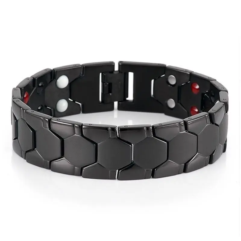 Bracciale Magnetico In Titanio E Acciaio 316L – Energetico E Alla Moda Per Coppie, Con Strumento Di Regolazione, Idea Regalo Unisex