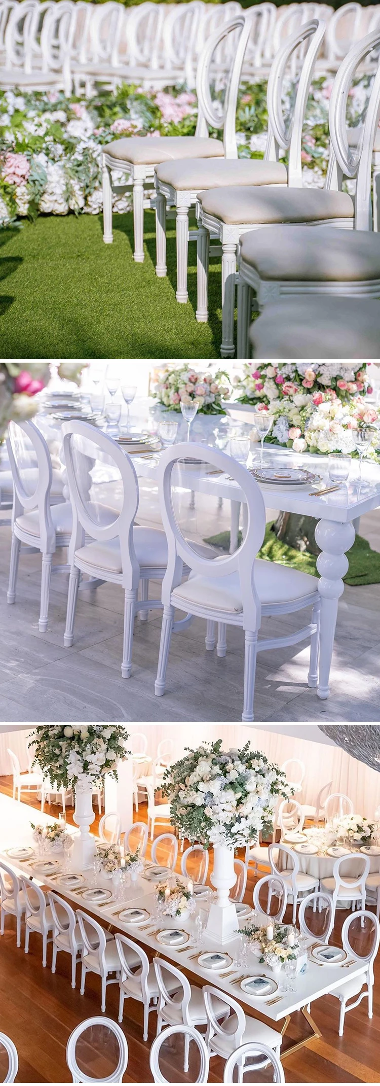 Outdoor Clear Acrylic Back Banquet Outdoor King Louis Chair Weddings