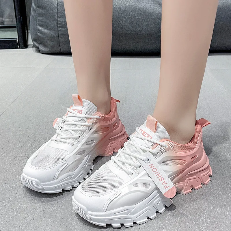 Wenzhou Factory Chaussures White Women Casual Sneakers Chunky Shoes ...