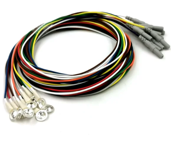 product pure silver cup eeg electrode eeg cable eeg cup cable-12