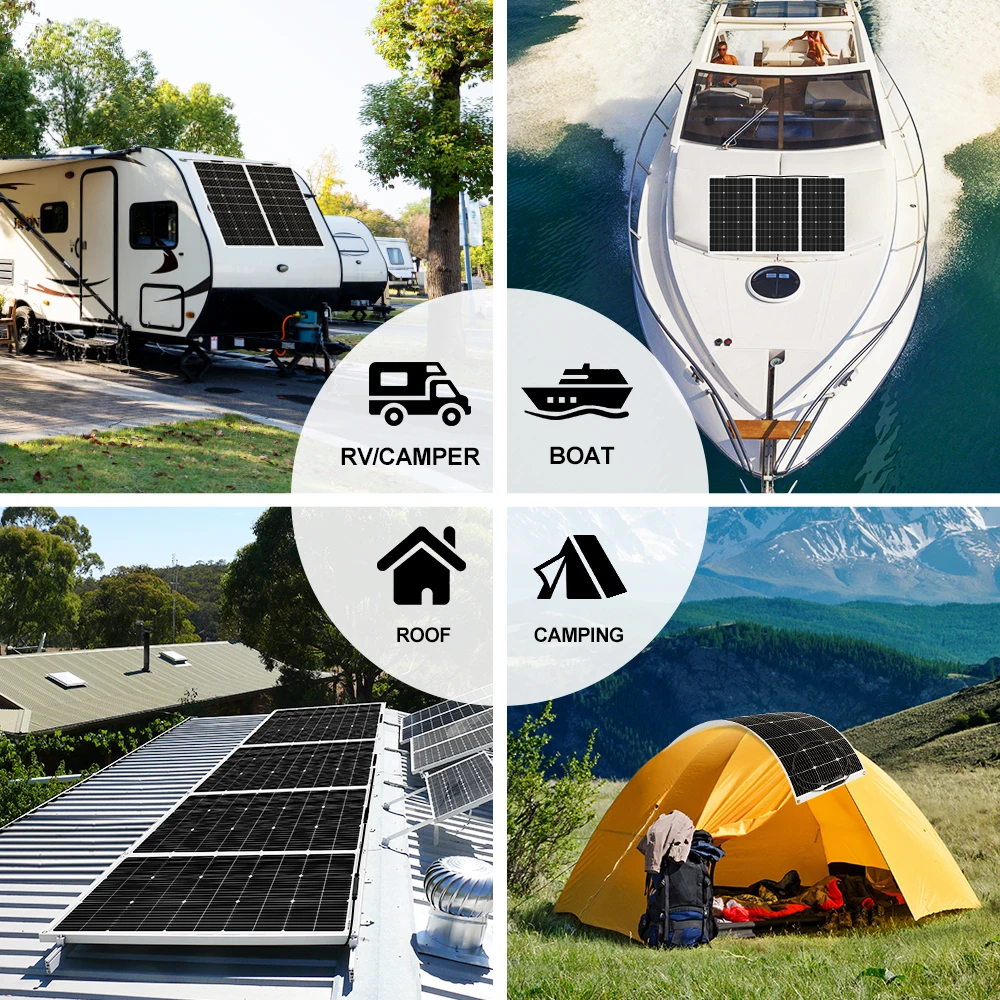 KEPEAK 100W Flexible Monocrystalline Solar Panel Kit – With Controller, 12V, Portable For RV, Camping, Boat, Home
