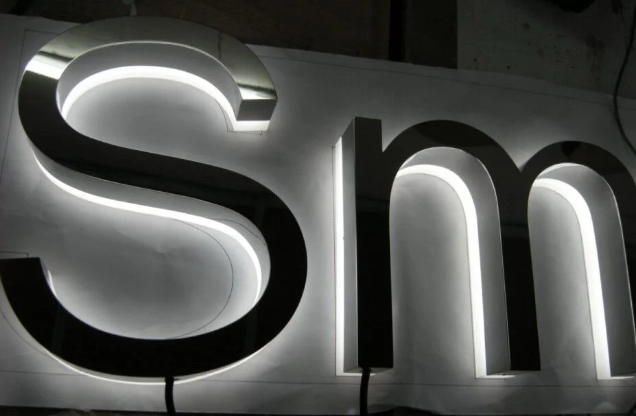 Advertising Lettering Rows Outdoor Company Name Boards - LED Backlit Letters Sign