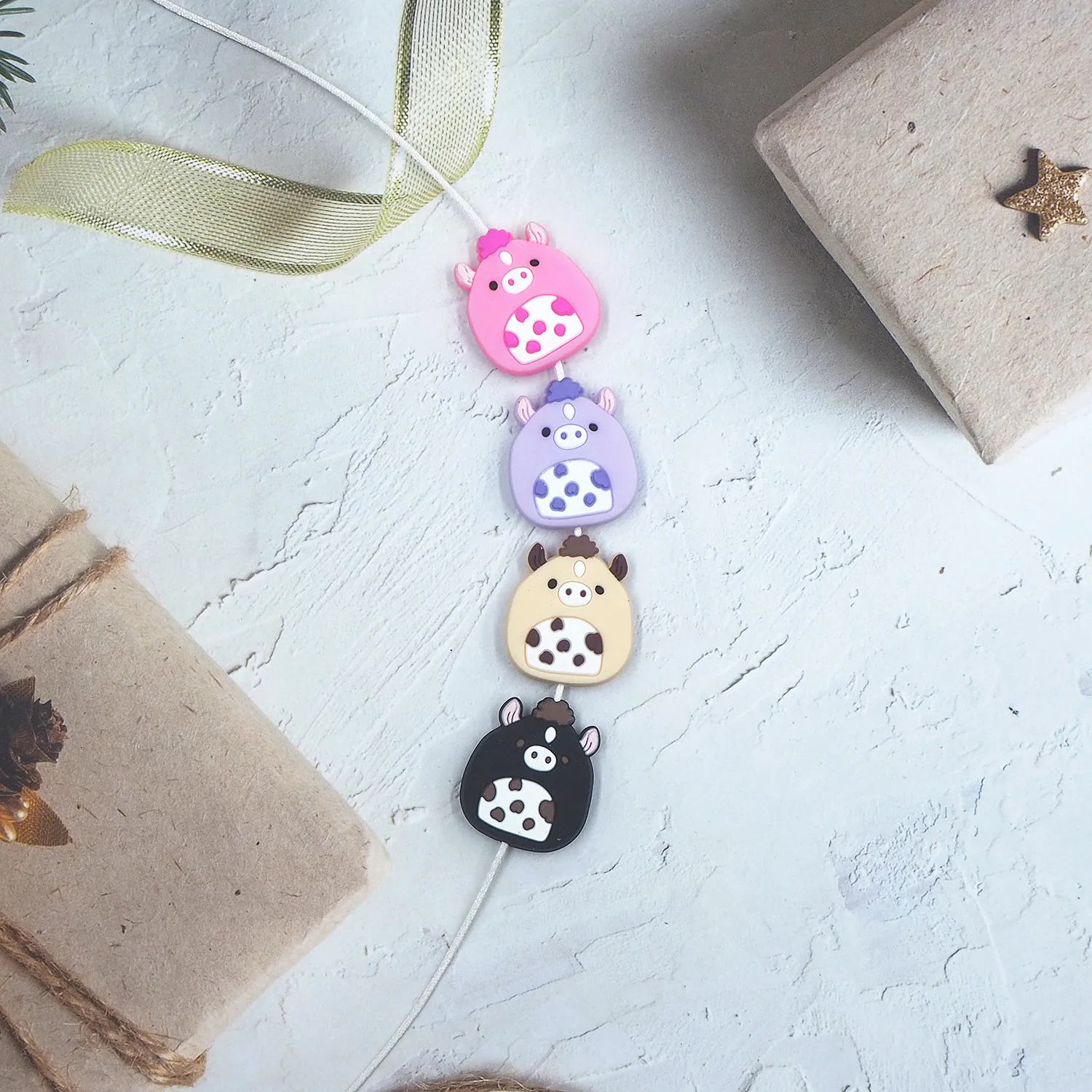 New Fashion Bpa Free Diy Pacifiers Chain Silicone Baby Teething String Beads Bulk Horse Silicone