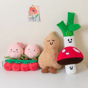 Funny Cartoon Plants Stuffed Plush Pillows Green Onion Garlic Peach-Creative Vegetable Doll Toys