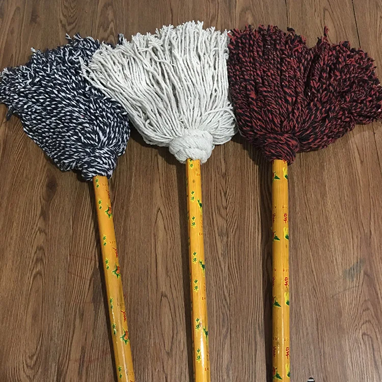 DS1999 Коммерческая промышленная влажная швабра с длинной ручкой из микрофибры для чистки пола хлопчатобумажная пряжа Швабра