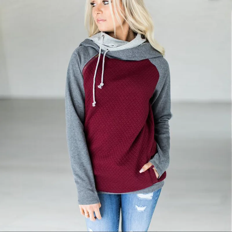 women's double hooded sweatshirt