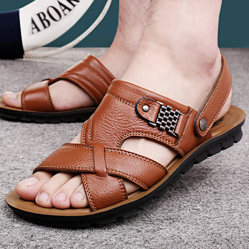 Fashion Genuine Leather Summer Leisure Mens Sandals