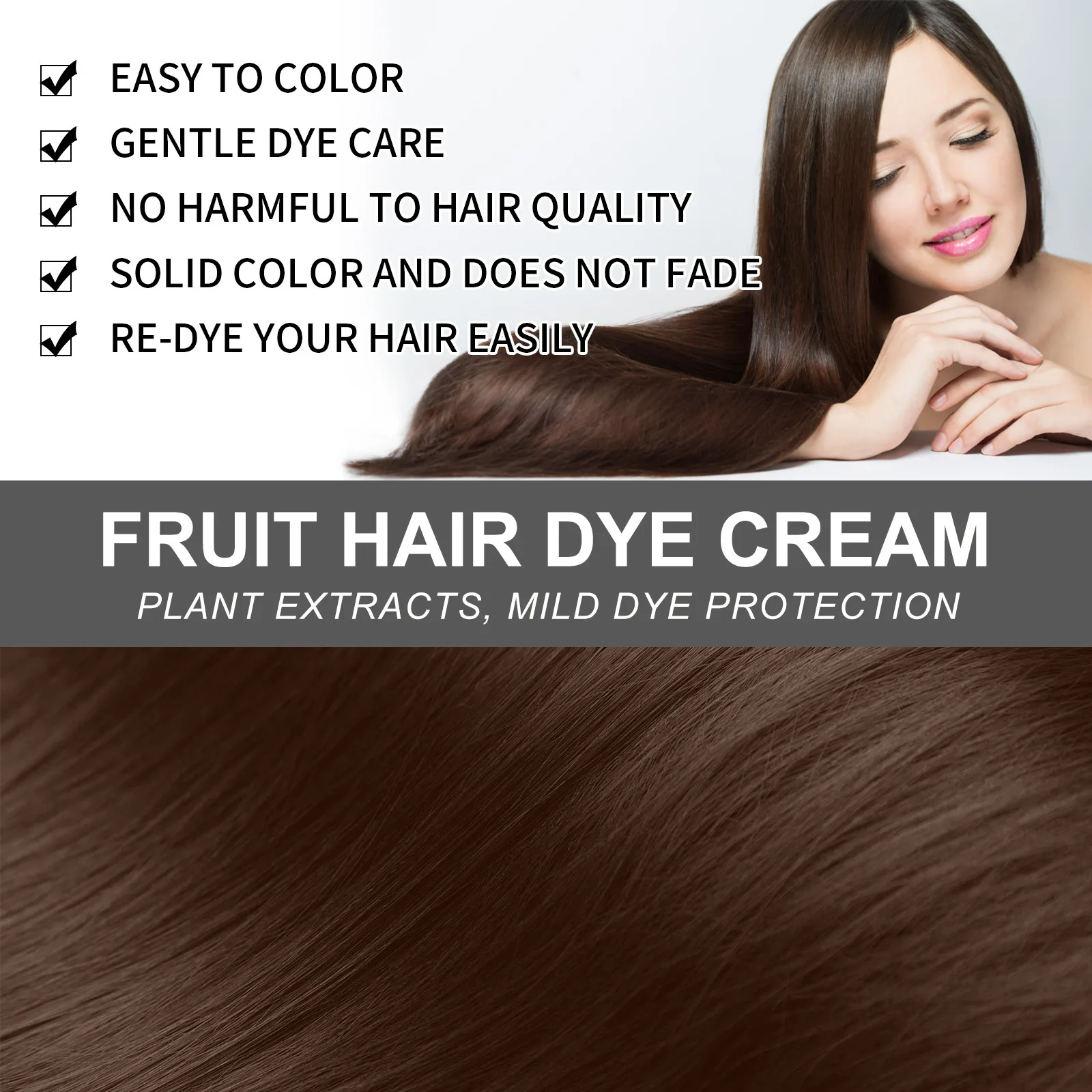 New Arrival Eelhoe Gently Long Lasting Fruit Plant Fast Acting Disposable Fruit Hair Dye Cream