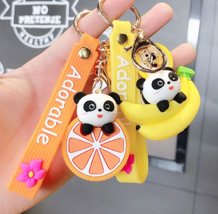 Adora Chaînes de clés de dessin animé Panda Adorable PVC Panda KeyRings Cadeaux Creati 
