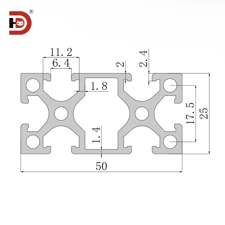 product 2550 industrial extruded aluminum profiles are suitable for assembly line automation equipment turning hole cutting services970-3