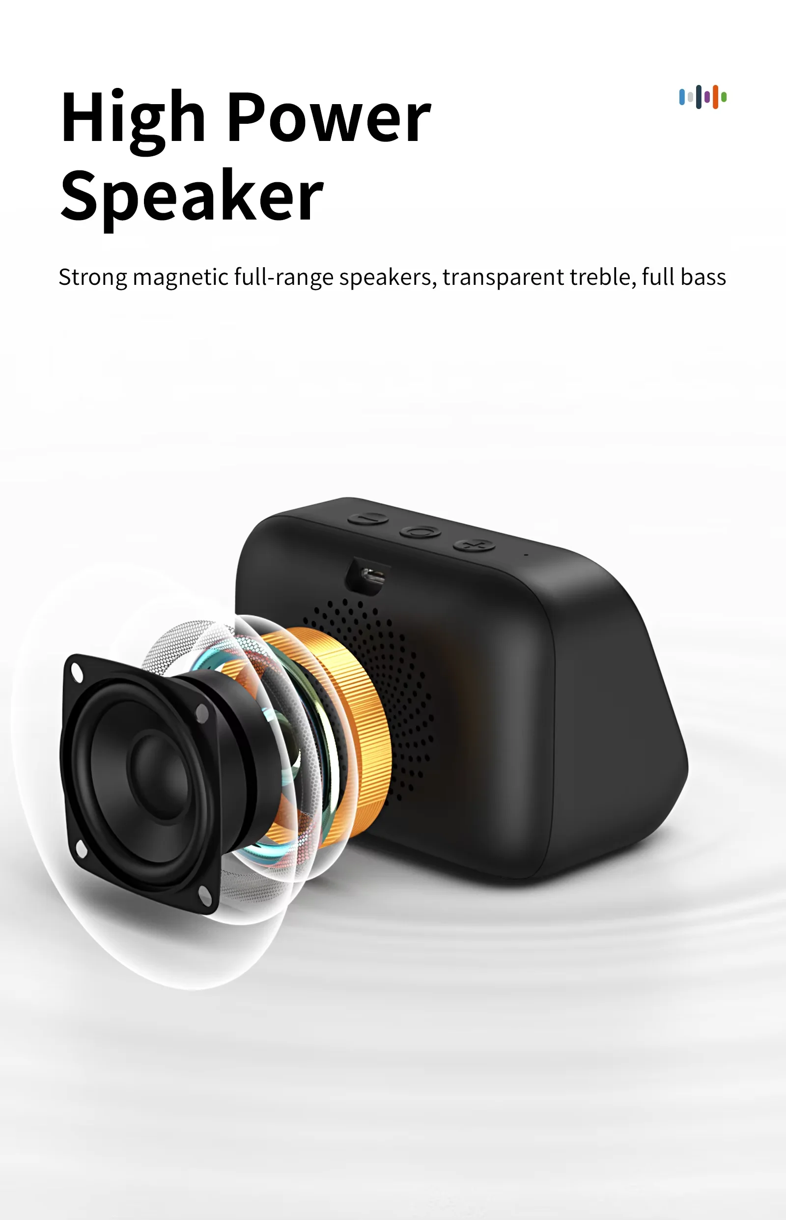 New Innovative Speaker TF26 Pro Smart BT Loudspeaker RGB Large-Screen Weather Temperature Display Table Clock Voice