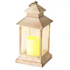 White Vintage Style Plastic Lantern with LED Candle