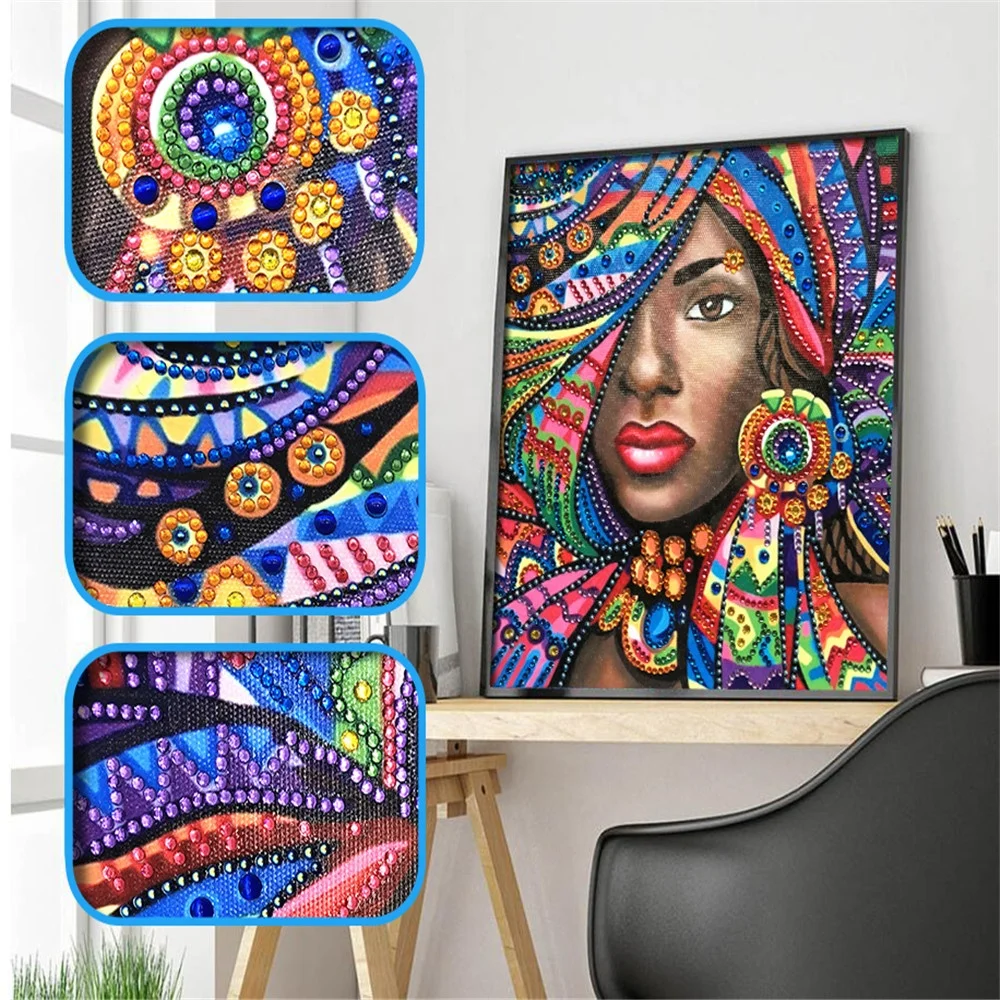 african girl 5d crystal diamond diy